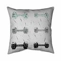 Fondo 26 x 26 in. Dumbbells-Double Sided Print Indoor Pillow FO3334300